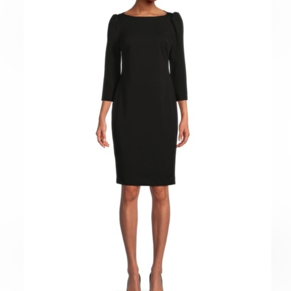 Calvin Klein Elegant Black Long Sleeve Dress